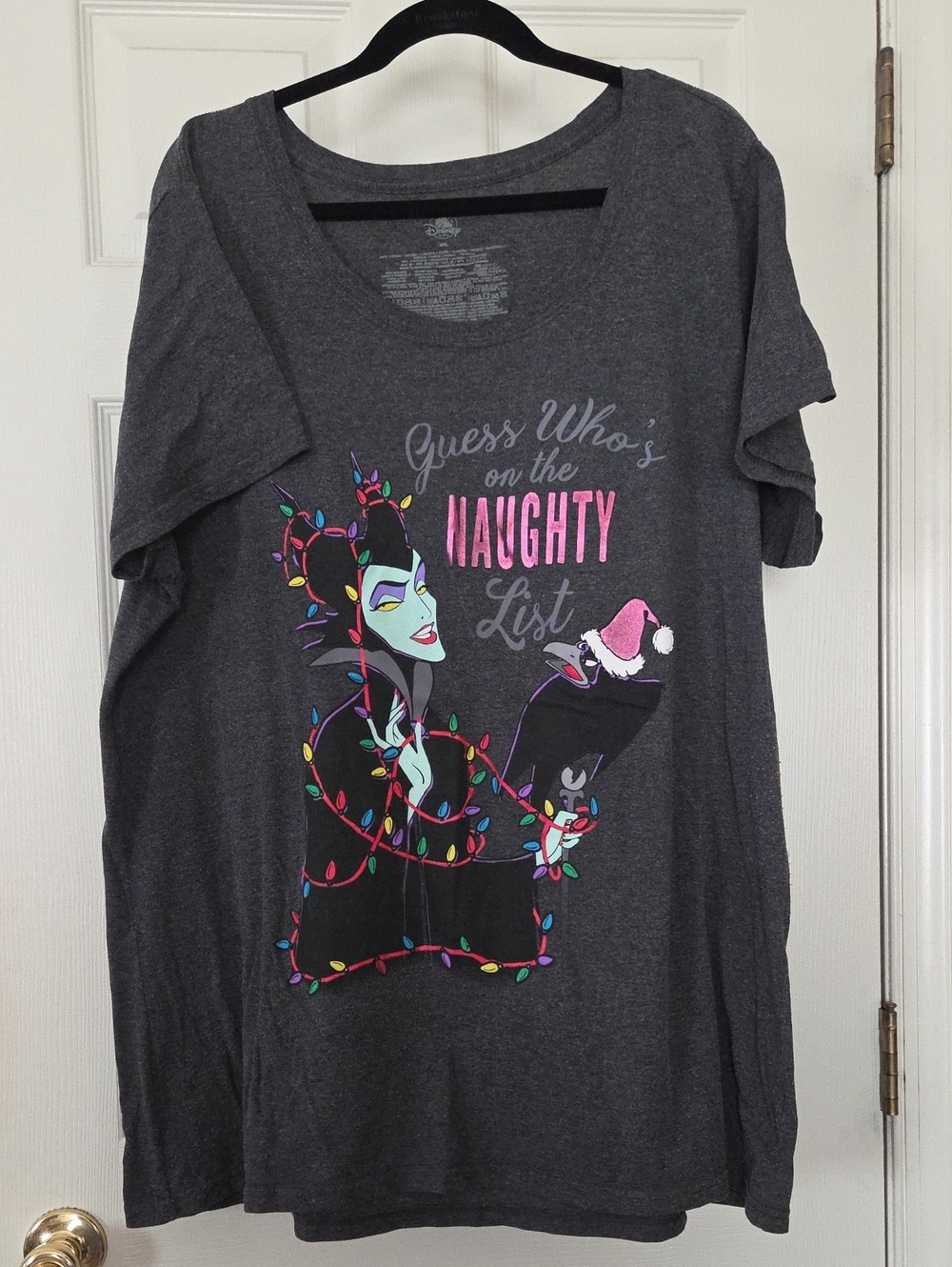 Disney Dark Gray Maleficent 'Naughty List' Holiday Graphic Tee Sleep Shirt